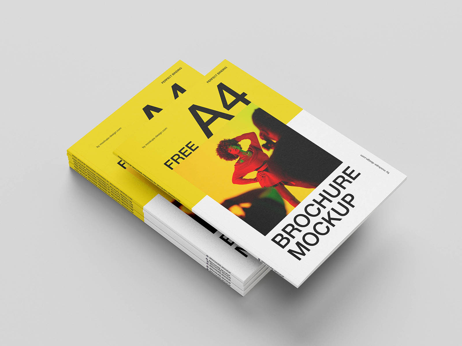 Free Realistic A4 Brochure Cover Mockup PSD Template