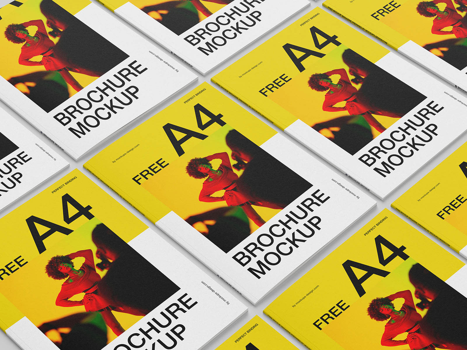 Free Realistic A4 Brochure Cover Mockup PSD Template