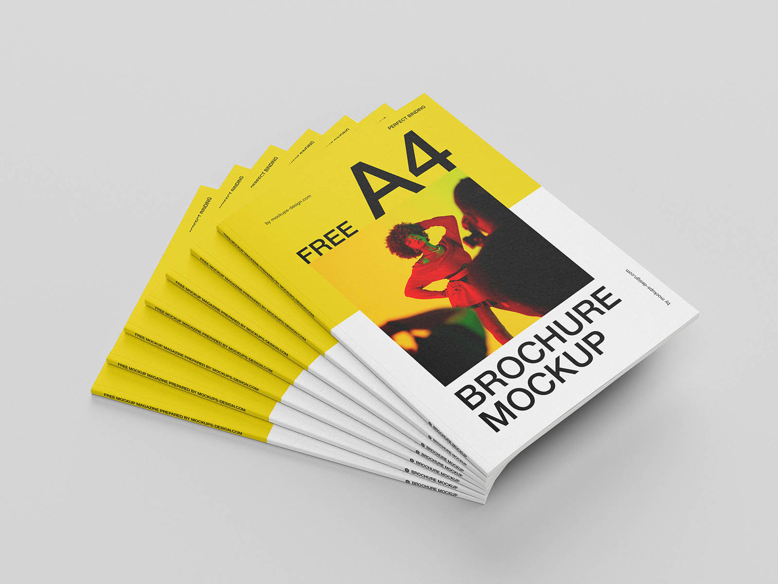 Free Realistic A4 Brochure Cover Mockup PSD Template
