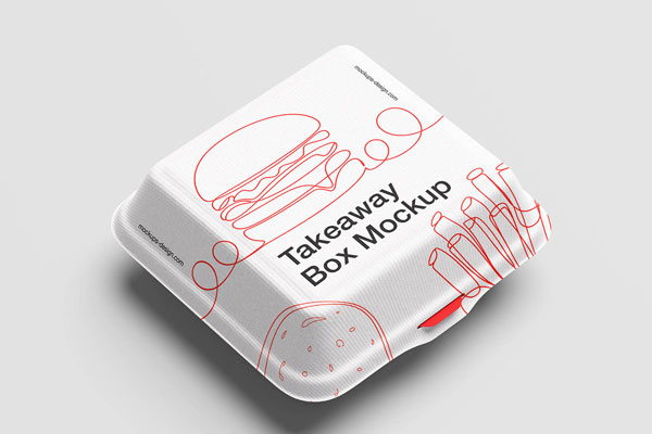 Free Realistic Takeaway Box Mockup PSD Template