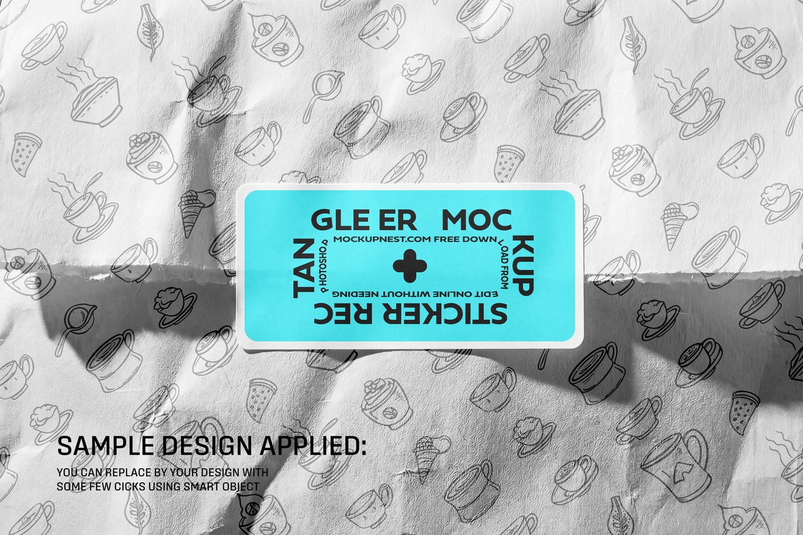 Free Rectangle Sticker on Paper Bag Mockup PSD Template