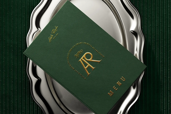 Free Restaurant Cover Menu Mockup on Tray PSD Template
