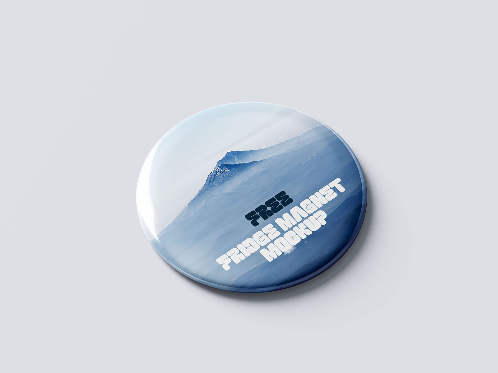 Free Round Fridge Magnet Mockup PSD Template