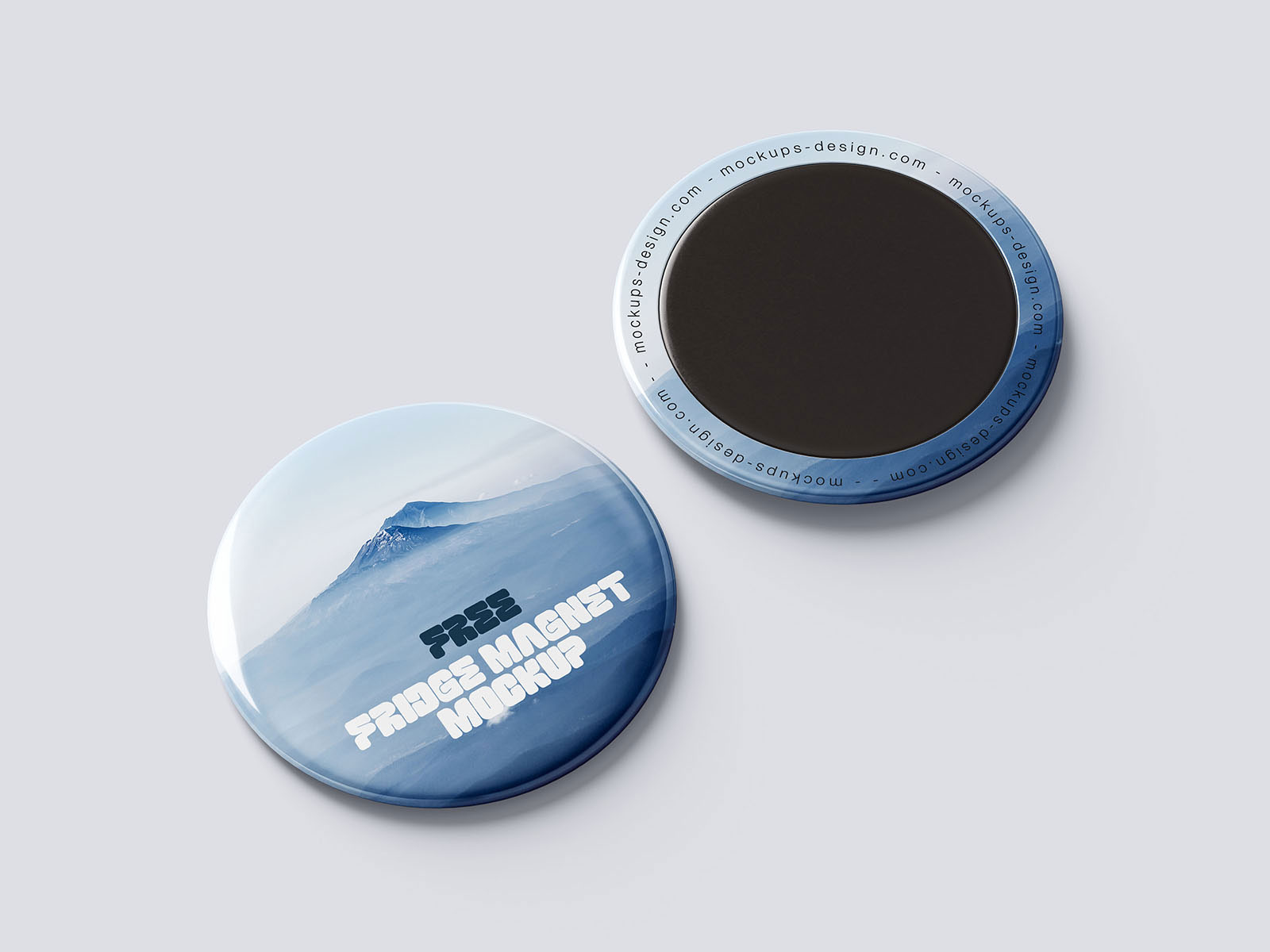 Free Round Fridge Magnet Mockup PSD Template