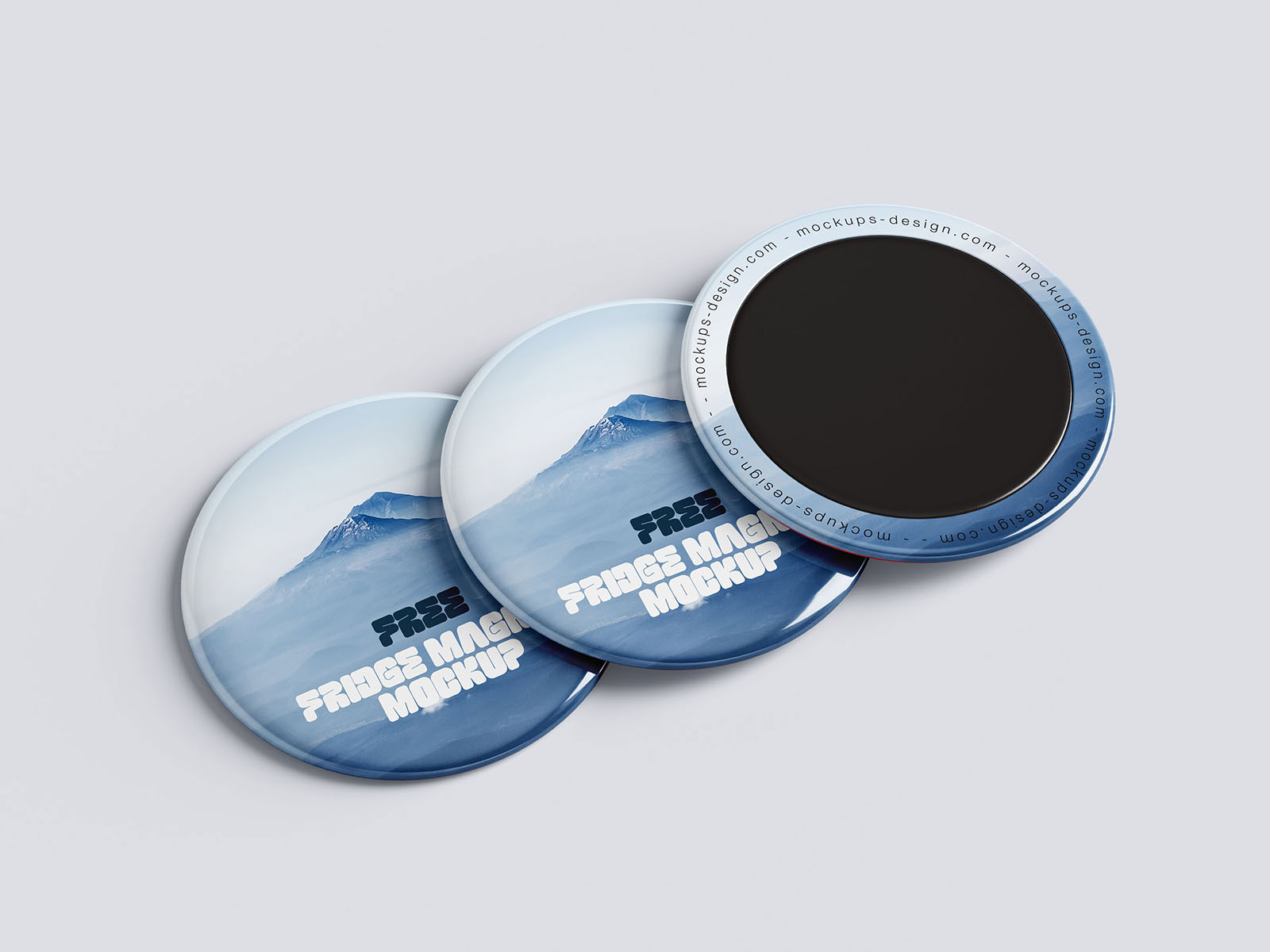 Free Round Fridge Magnet Mockup PSD Template