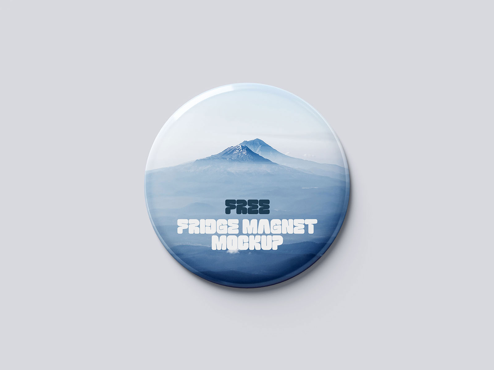 Free Round Fridge Magnet Mockup PSD Template