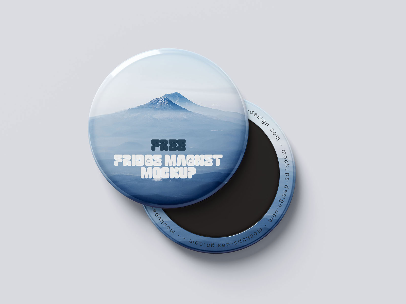 Free Round Fridge Magnet Mockup PSD Template