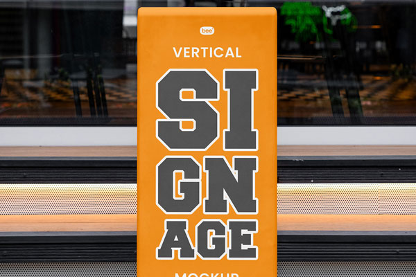 Free Signage on Stairs Mockup PSD Template