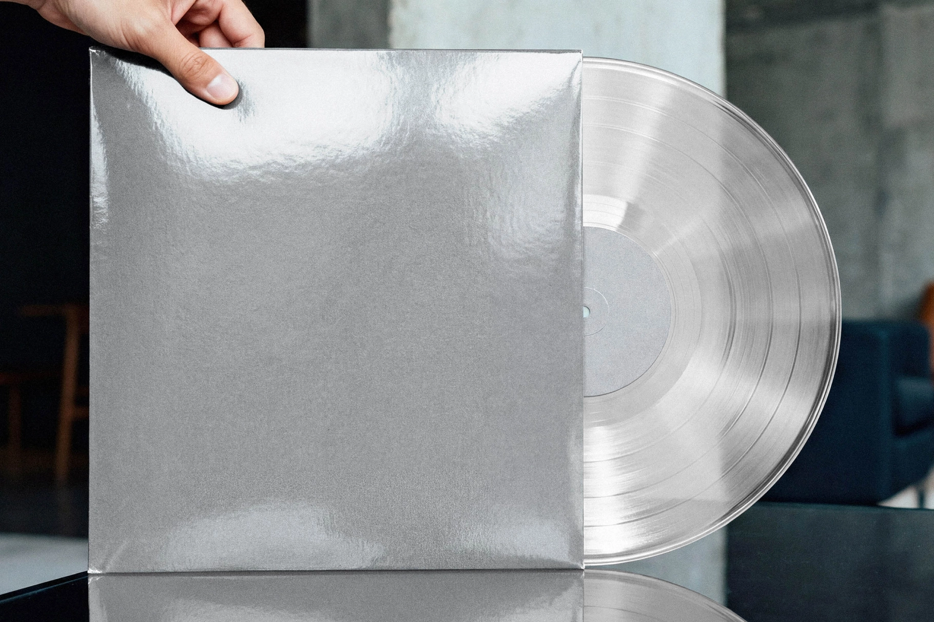 Free Sleeve Vinyl Record Mockup and Clear LP PSD Template