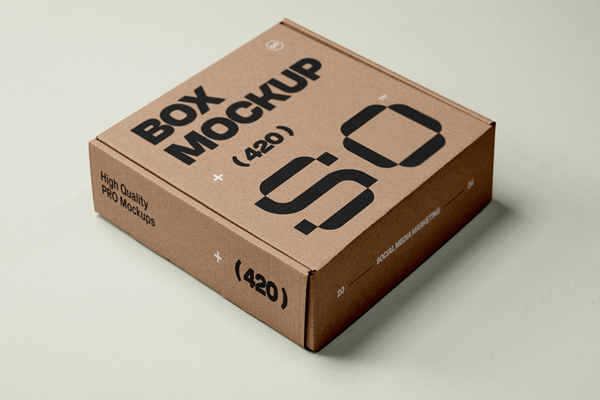 Free Small Craft Paper Box Mockup PSD Template