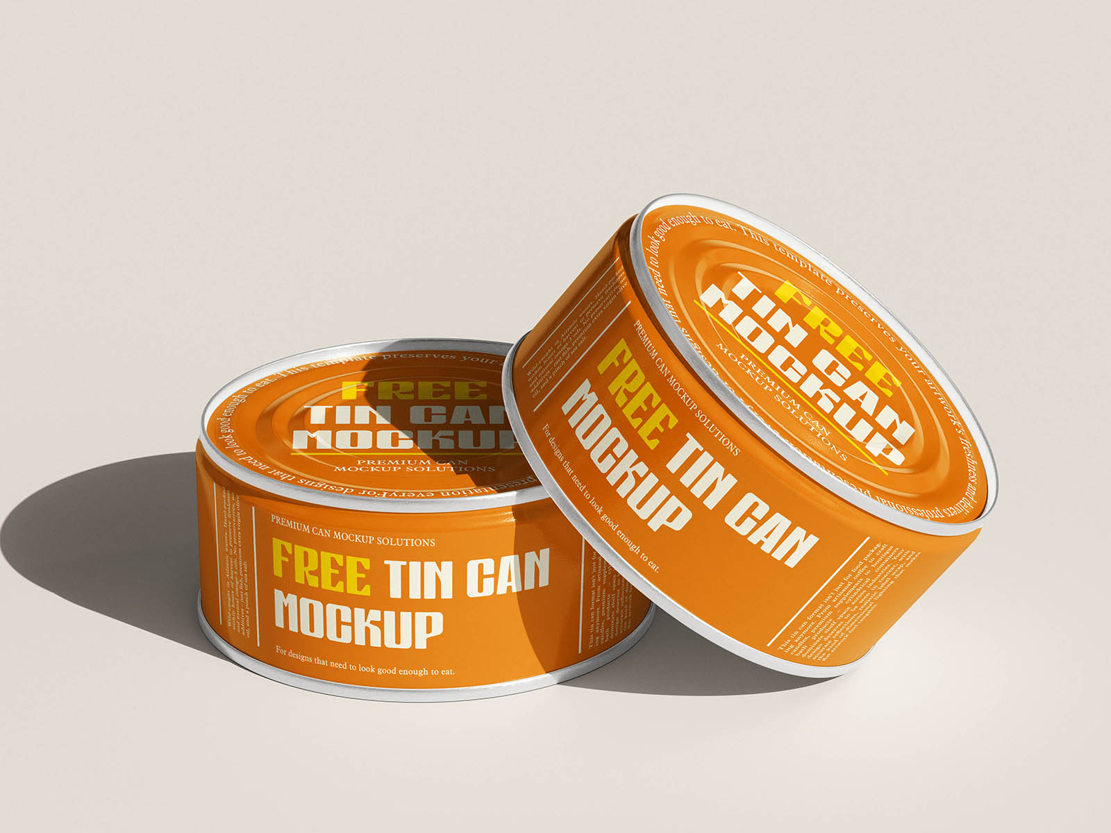 Free Small Flat Tin Can Mockup PSD Template