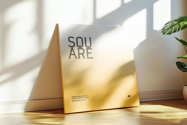 Free Square Canvas Mockup PSD Template