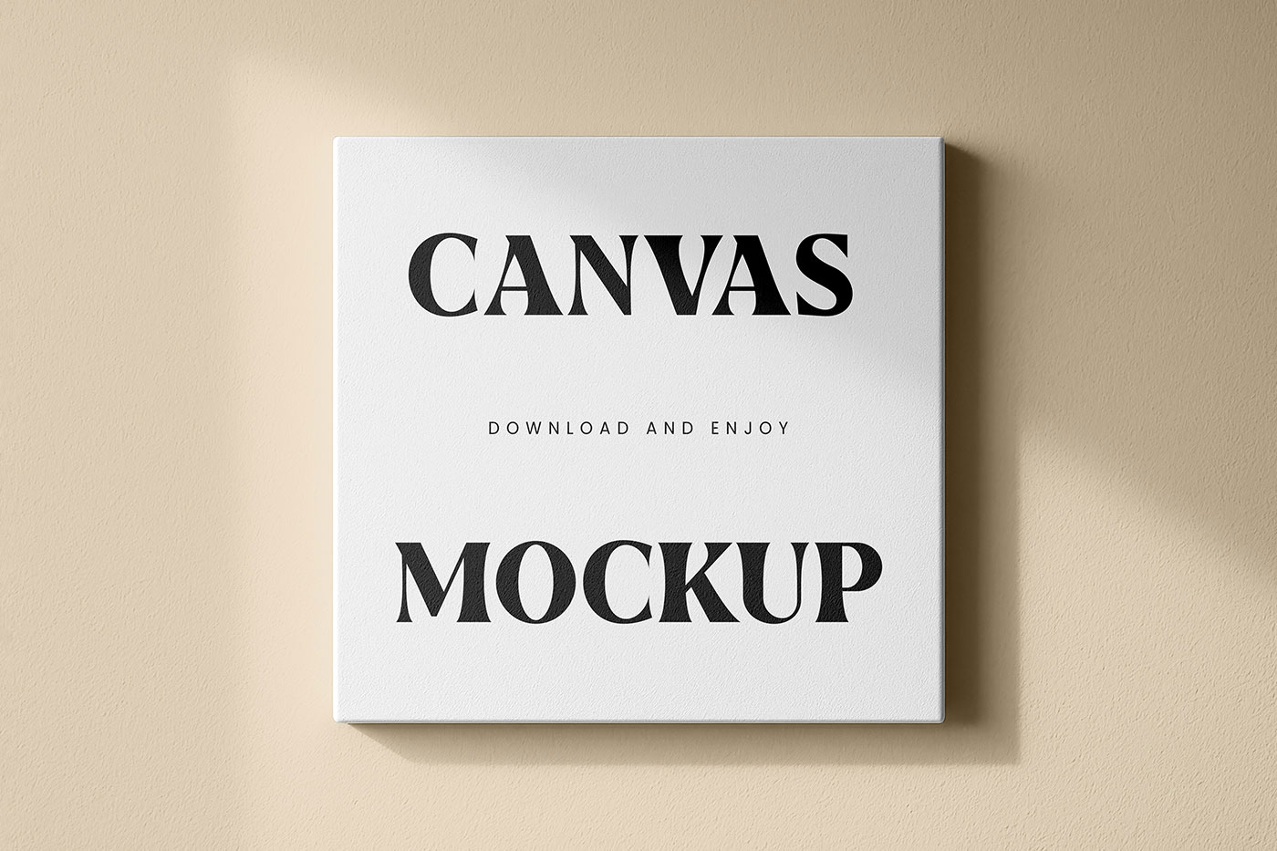 Free Square Canvas on Wall Mockup PSD Template