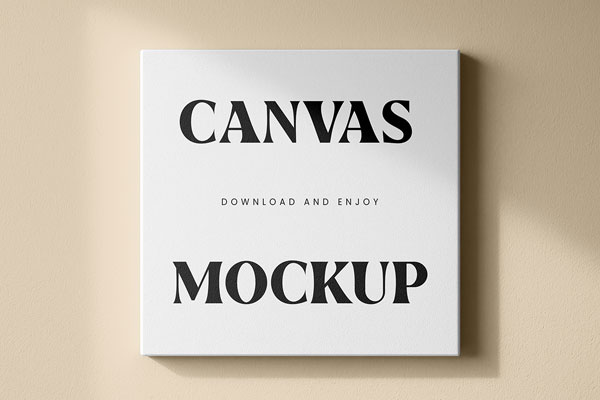Free Square Canvas on Wall Mockup PSD Template