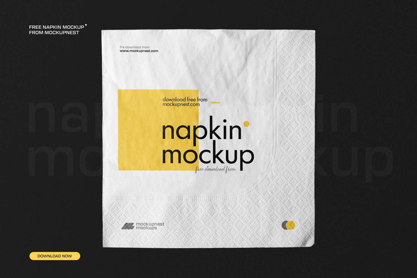 Free Square Paper Napkin Mockup PSD Template