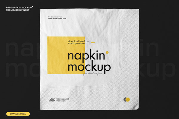 Free Square Paper Napkin Mockup PSD Template
