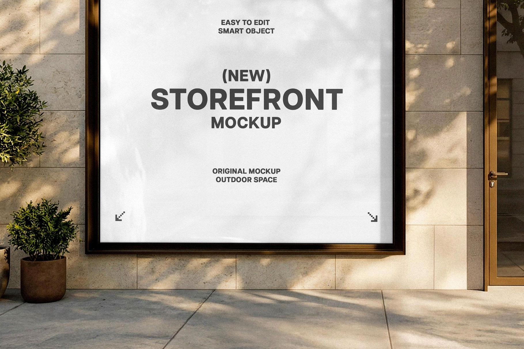 Free Square Storefront Mockup PSD Template