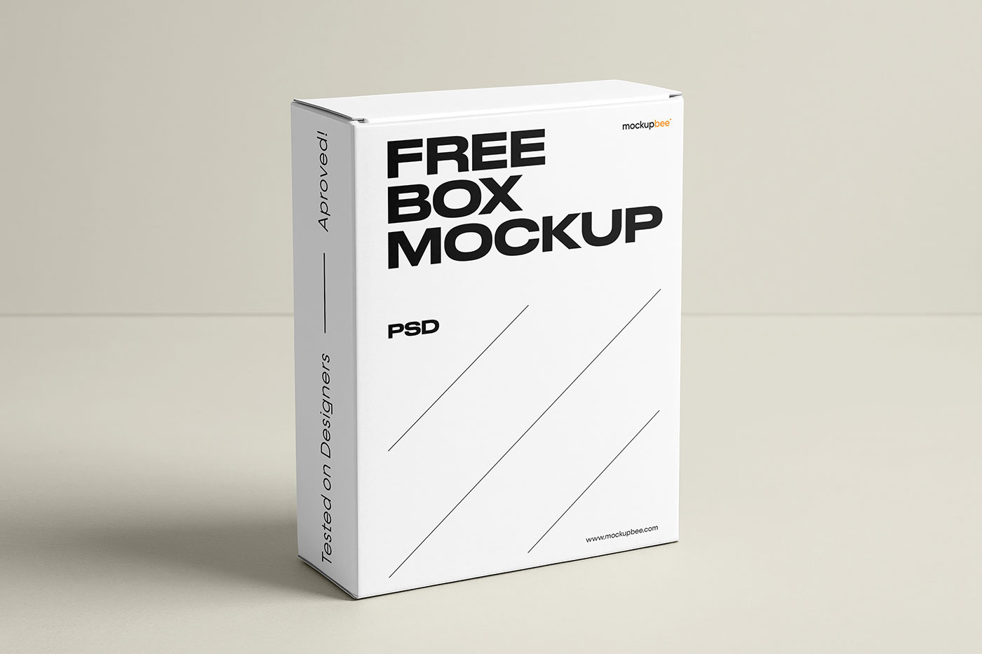 Free Standing Box Studio Shot Mockup PSD Template