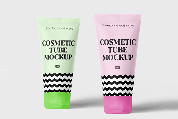 Free Standing Cosmetic Tube Mockups PSD Template