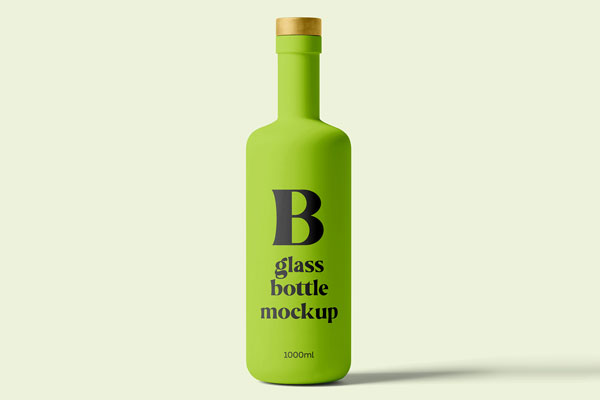 Free Standing Glass Bottle Mockup PSD Template