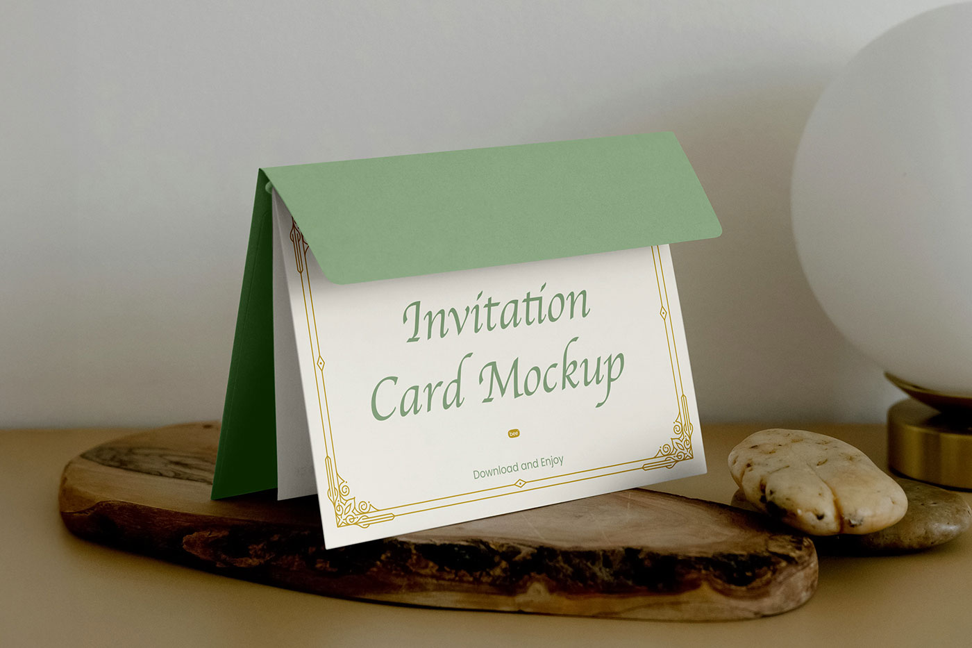 Free Standing Invitation Card Mockup PSD Template