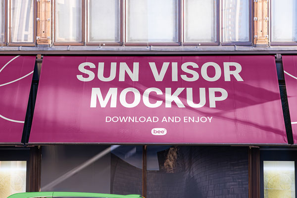 Free Sun Visors Front View Mockup PSD Template