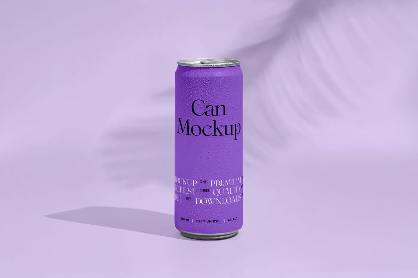Free Tall Vertical Can Mockup PSD Template