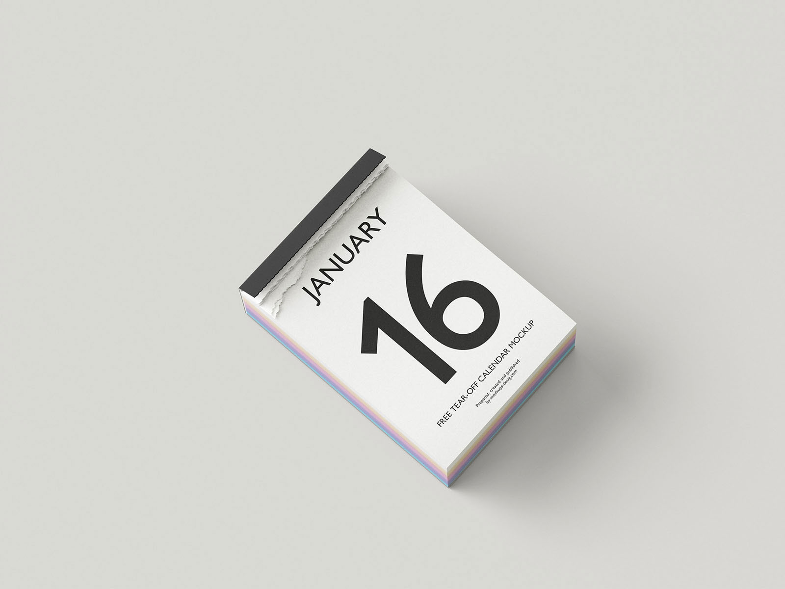 Free Tear off Wall Calendar Mockup PSD Template