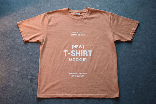 Free Top View Flat T-Shirt Mockup PSD Template