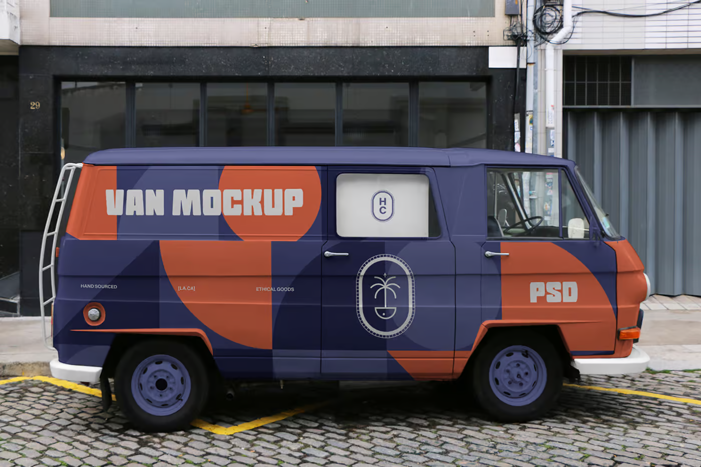 Free Transporter Van Mockup PSD Template