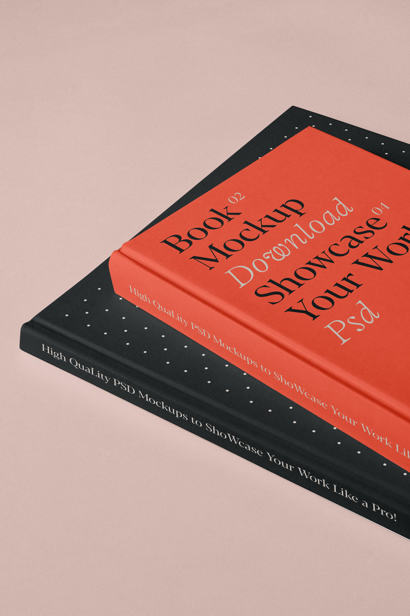 Free Two Hardcover Books Mockup PSD Template