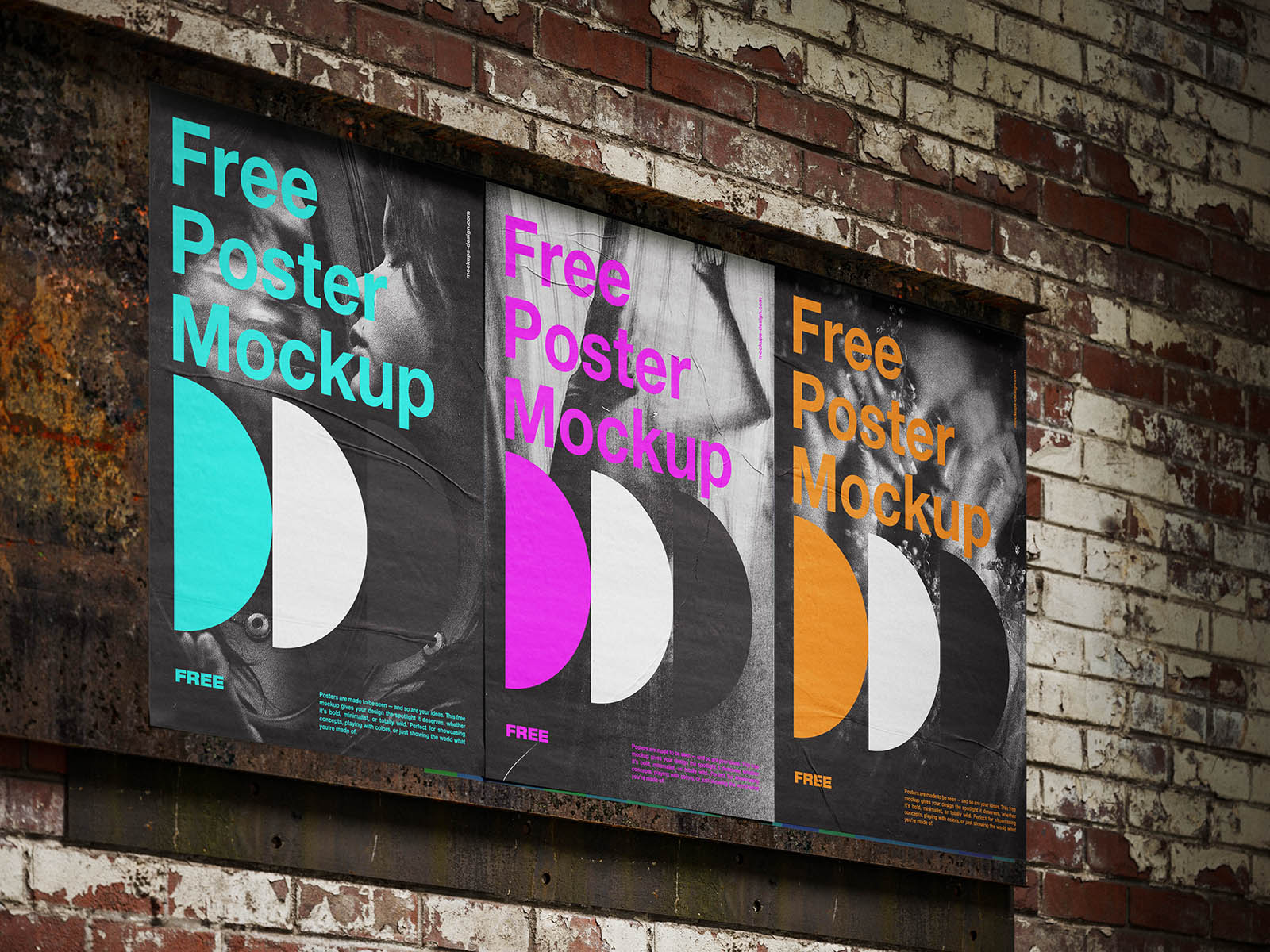 Free Urban Poster Wall Mockup PSD Template