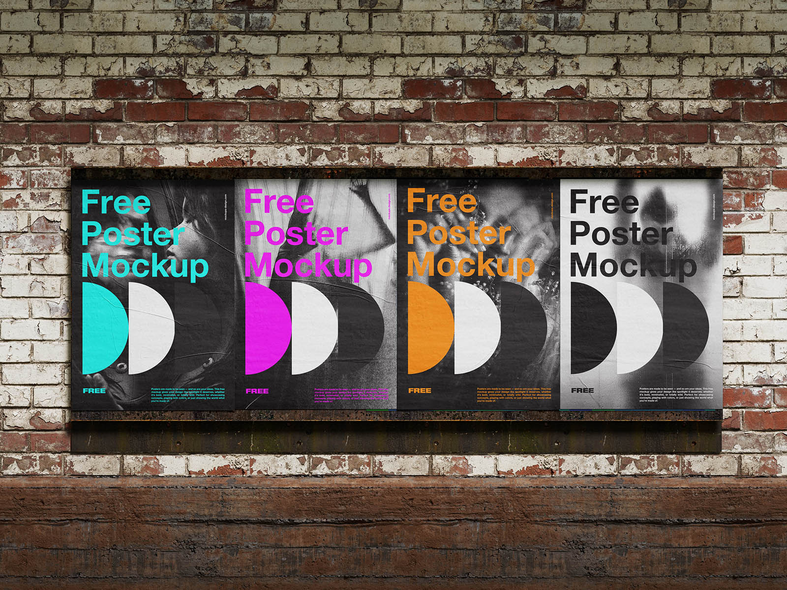 Free Urban Poster Wall Mockup PSD Template