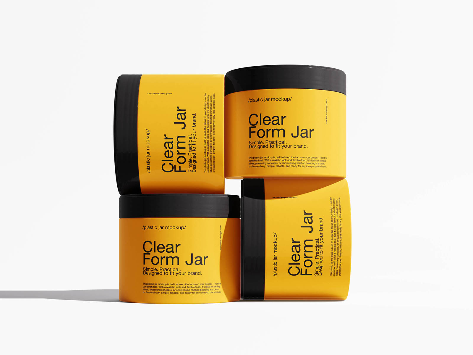 Free Versatile Plastic Jar Mockup PSD Template