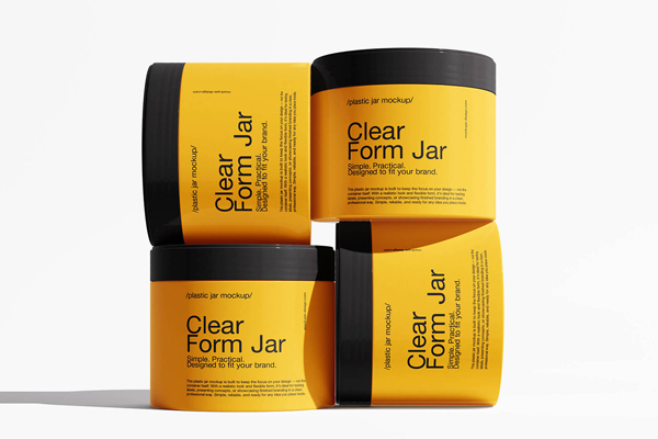 Free Versatile Plastic Jar Mockup PSD Template