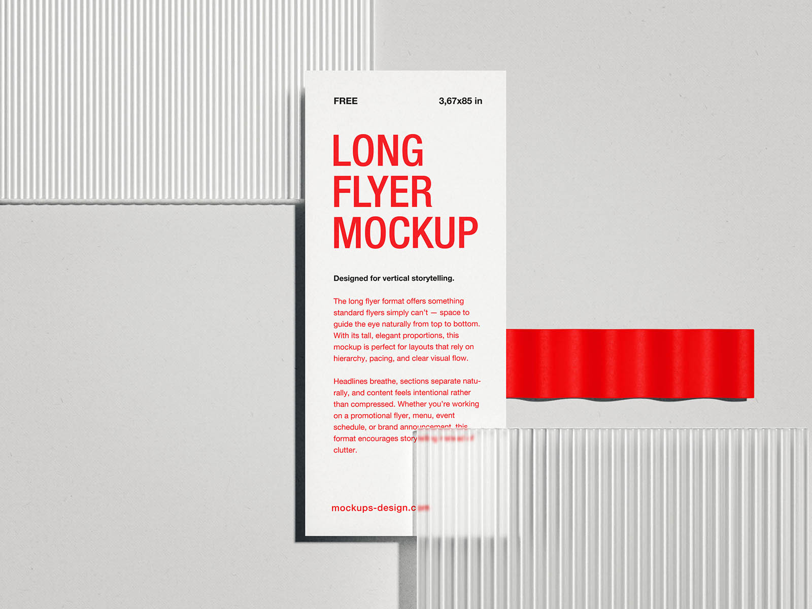 Free Vertical Slim Long Flyer Mockup PSD Template