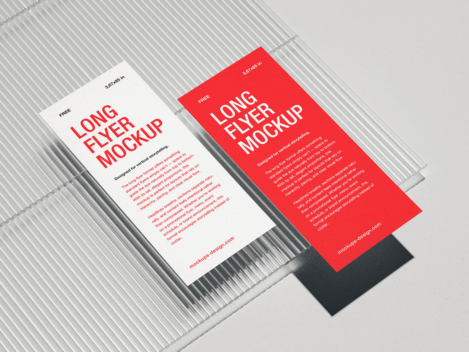Free Vertical Slim Long Flyer Mockup PSD Template