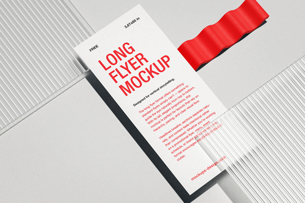 Free Vertical Slim Long Flyer Mockup PSD Template