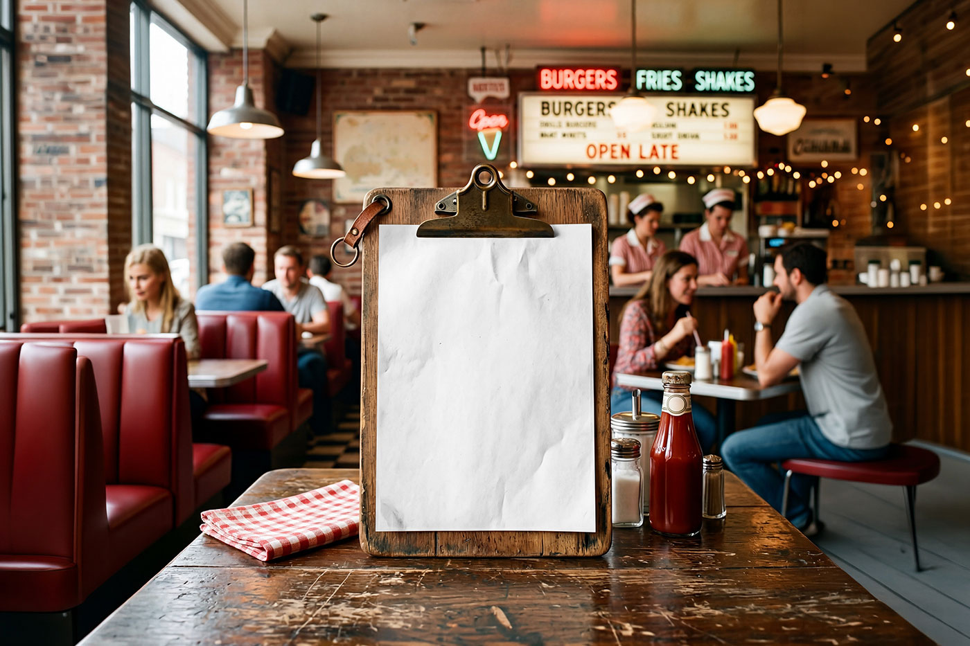 Free Vintage Menu Mockup PSD Template