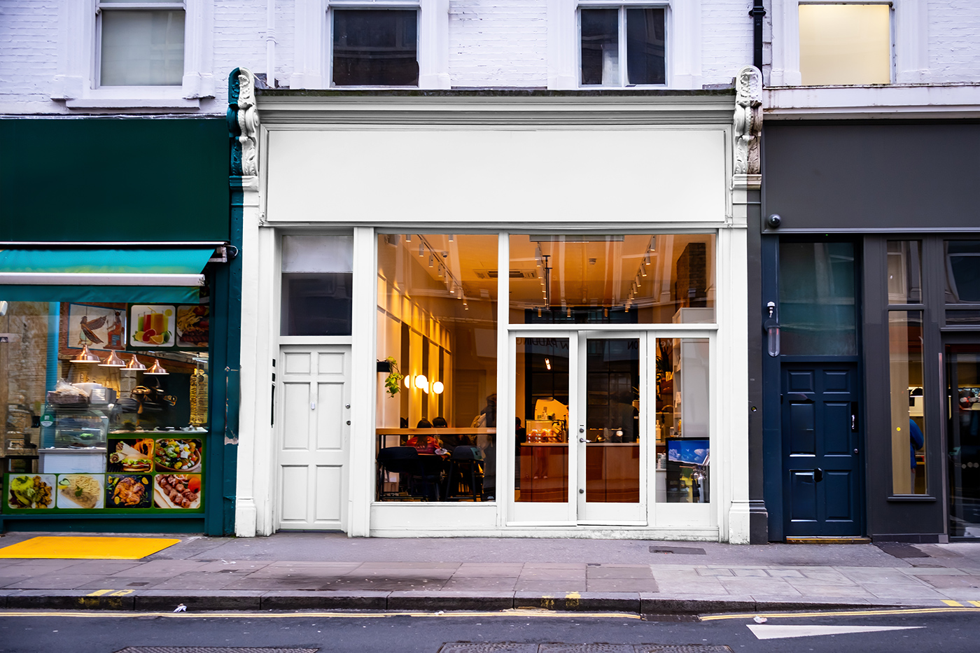Free Vintage Storefront Mockup PSD Template