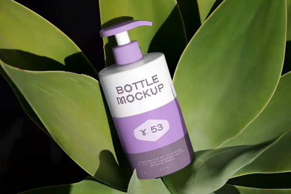 Free White Cosmetic Bottle Mockup PSD Template