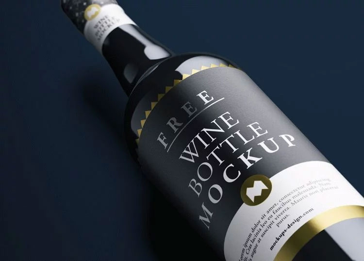 Free Wine Bottle Mockup PSD Template