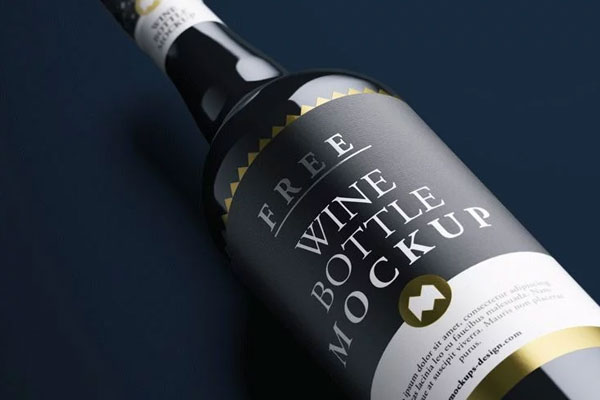 Free Wine Bottle Mockup PSD Template