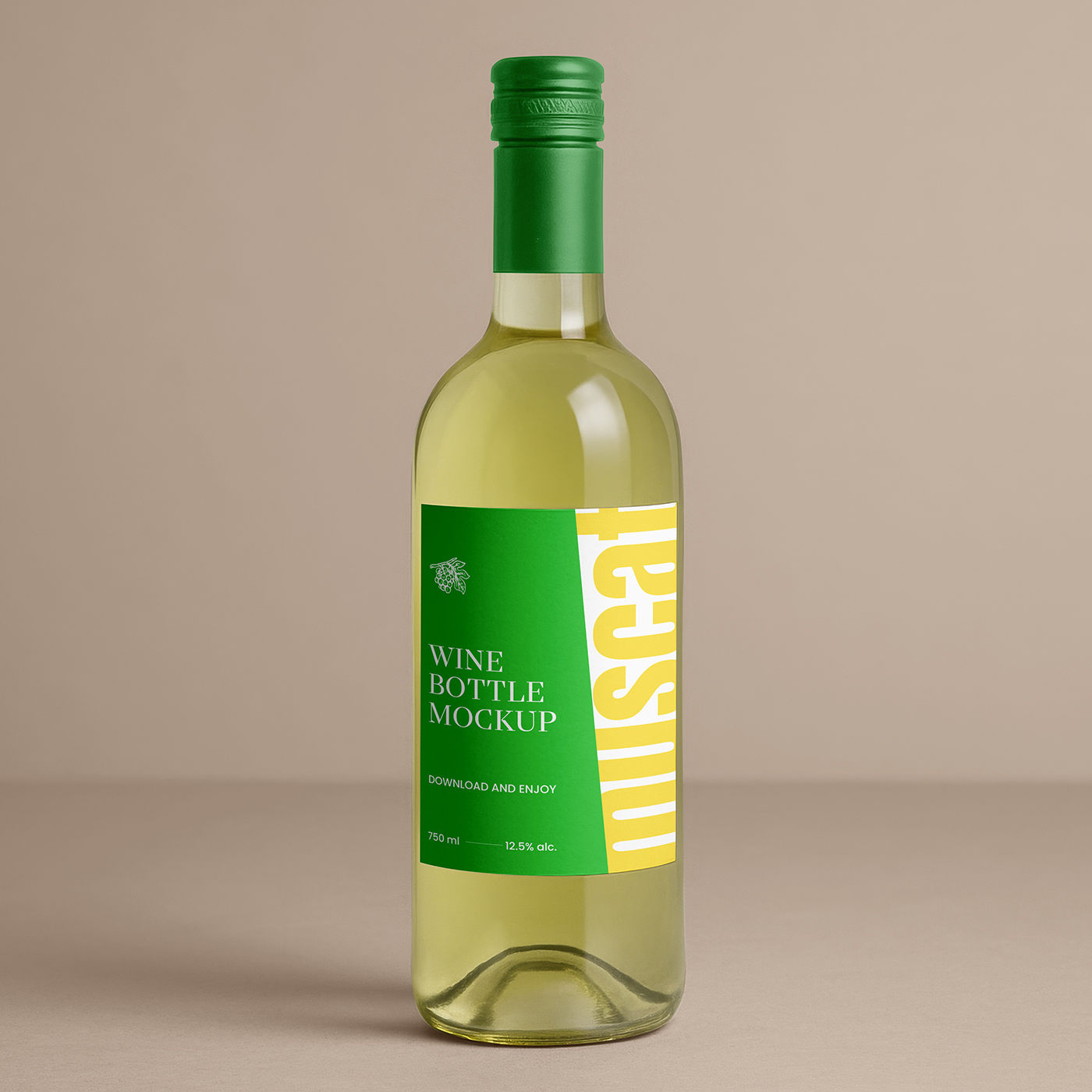 Free Wine Bottle Studio Shot Mockup PSD Template