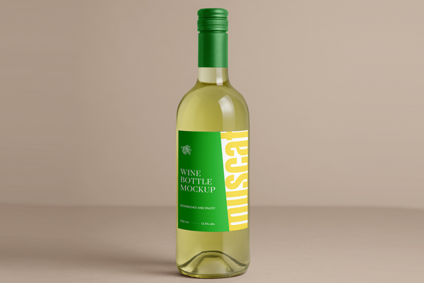 Free Wine Bottle Studio Shot Mockup PSD Template