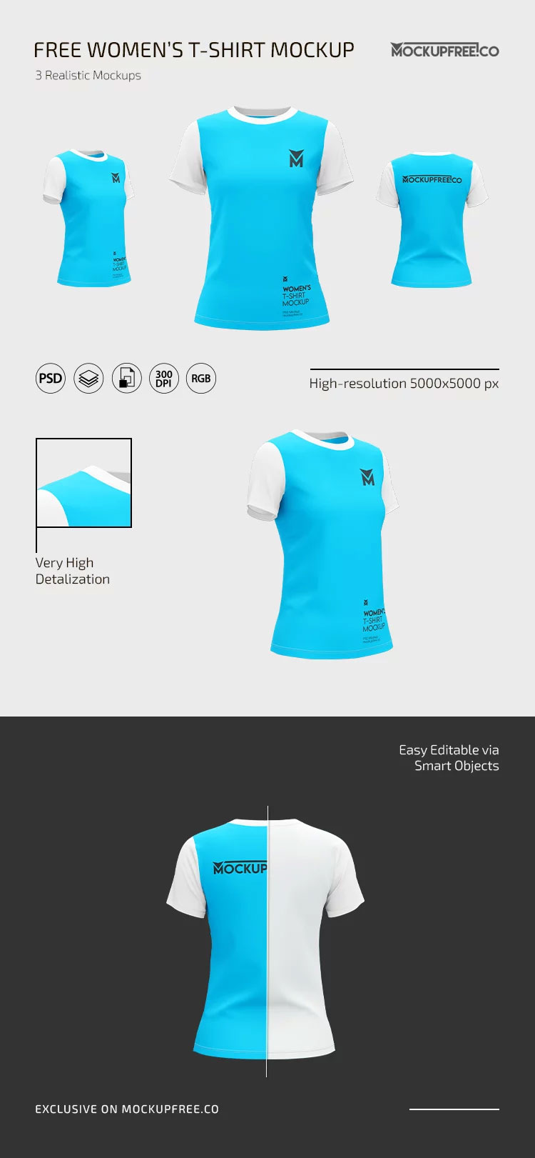 Free Womens T-Shirt Mockup PSD Template