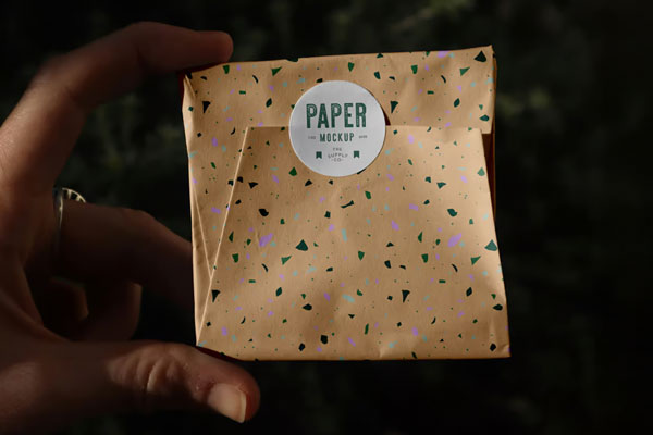 Free Wrapping Paper Package Mockup PSD Template