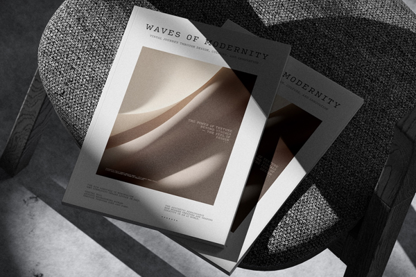 Free A4 Magazine Cover Mockup on Chair PSD Template