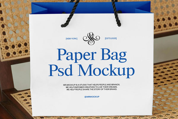 Free Apparel Paper Bag Mockup PSD Template