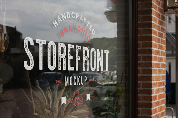 Free Barber Storefront Mockup PSD Template
